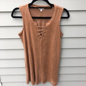 Suede shift dress